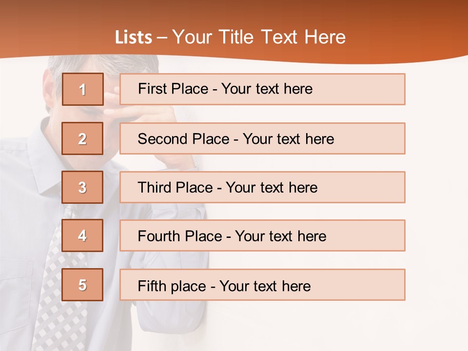 A Man Leaning Against A Wall With His Hand On His Head PowerPoint Template