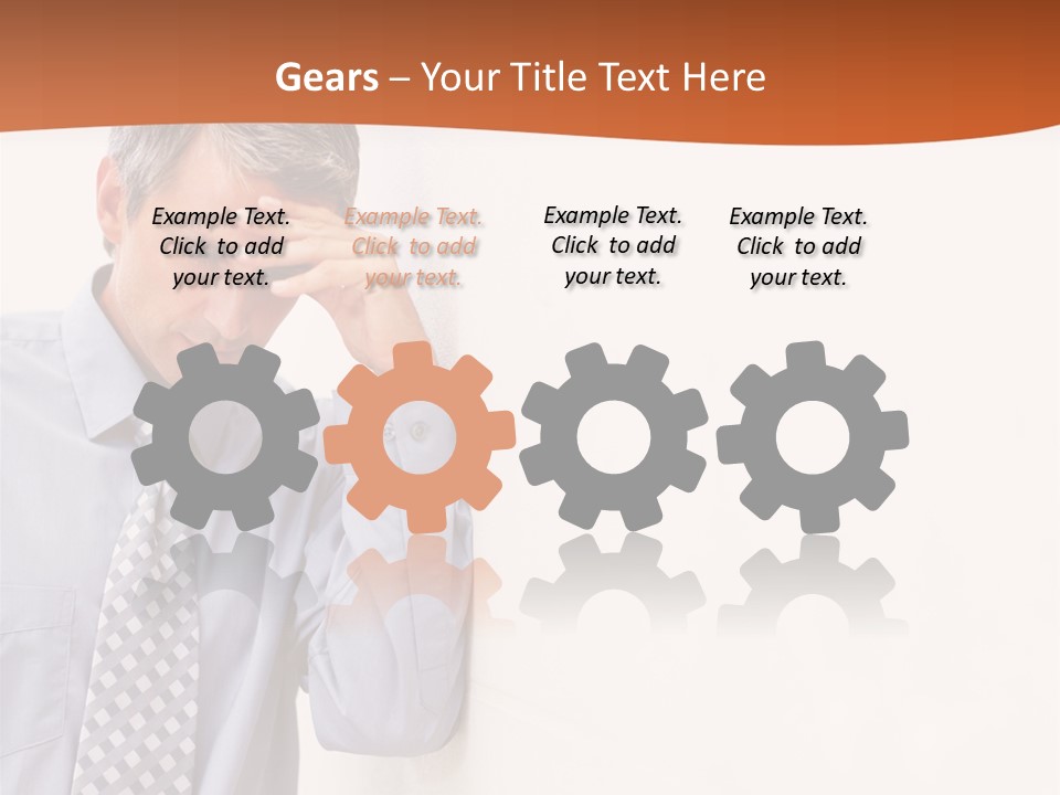 A Man Leaning Against A Wall With His Hand On His Head PowerPoint Template