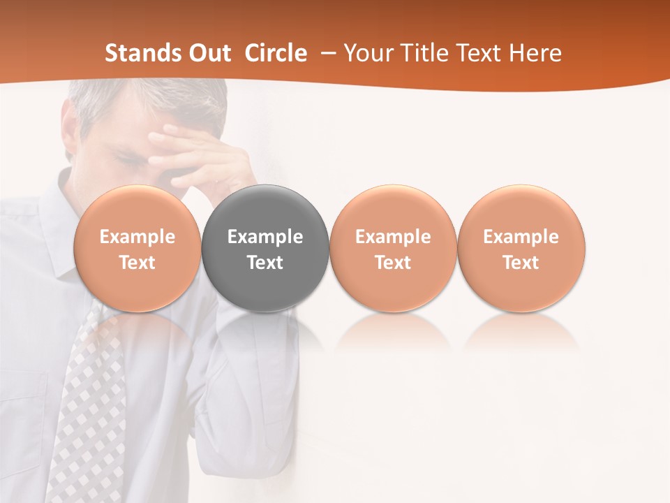 A Man Leaning Against A Wall With His Hand On His Head PowerPoint Template
