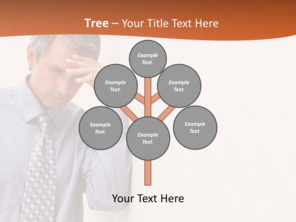 A Man Leaning Against A Wall With His Hand On His Head PowerPoint Template