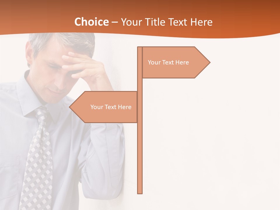 A Man Leaning Against A Wall With His Hand On His Head PowerPoint Template