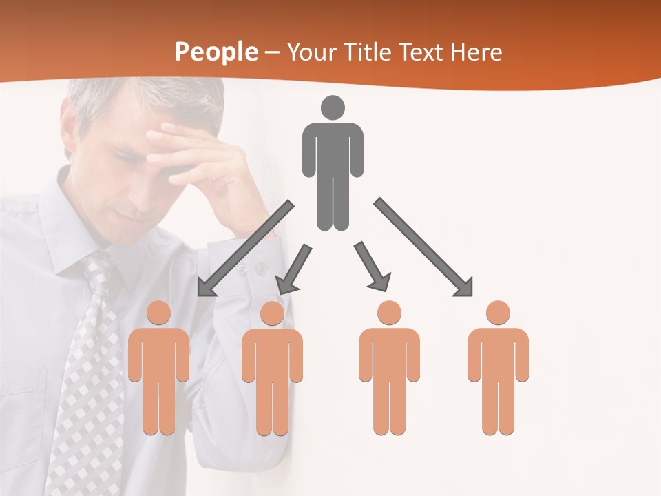 A Man Leaning Against A Wall With His Hand On His Head PowerPoint Template
