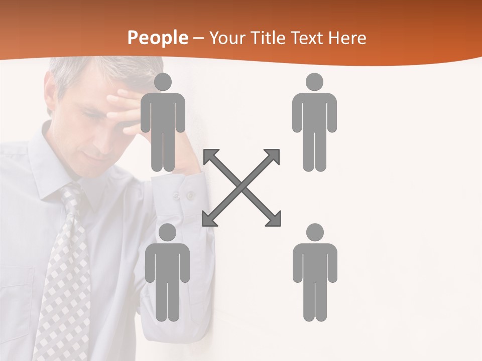A Man Leaning Against A Wall With His Hand On His Head PowerPoint Template