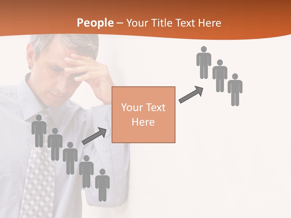 A Man Leaning Against A Wall With His Hand On His Head PowerPoint Template