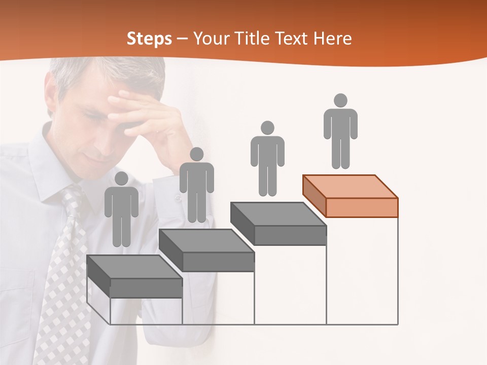 A Man Leaning Against A Wall With His Hand On His Head PowerPoint Template