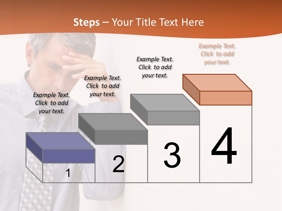A Man Leaning Against A Wall With His Hand On His Head PowerPoint Template