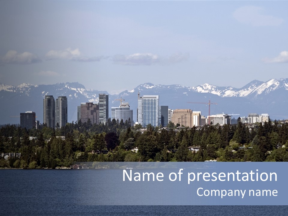 Downtown Bellevue Skyscrapers Seattle PowerPoint Template