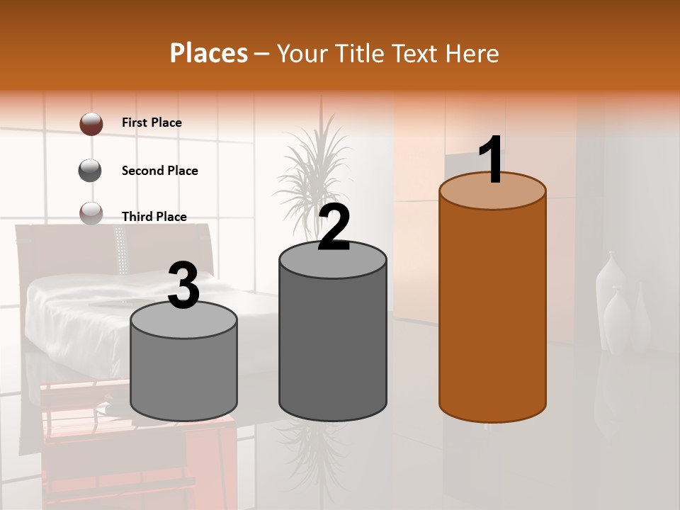A Bedroom With A Bed And A Cabinet In It PowerPoint Template