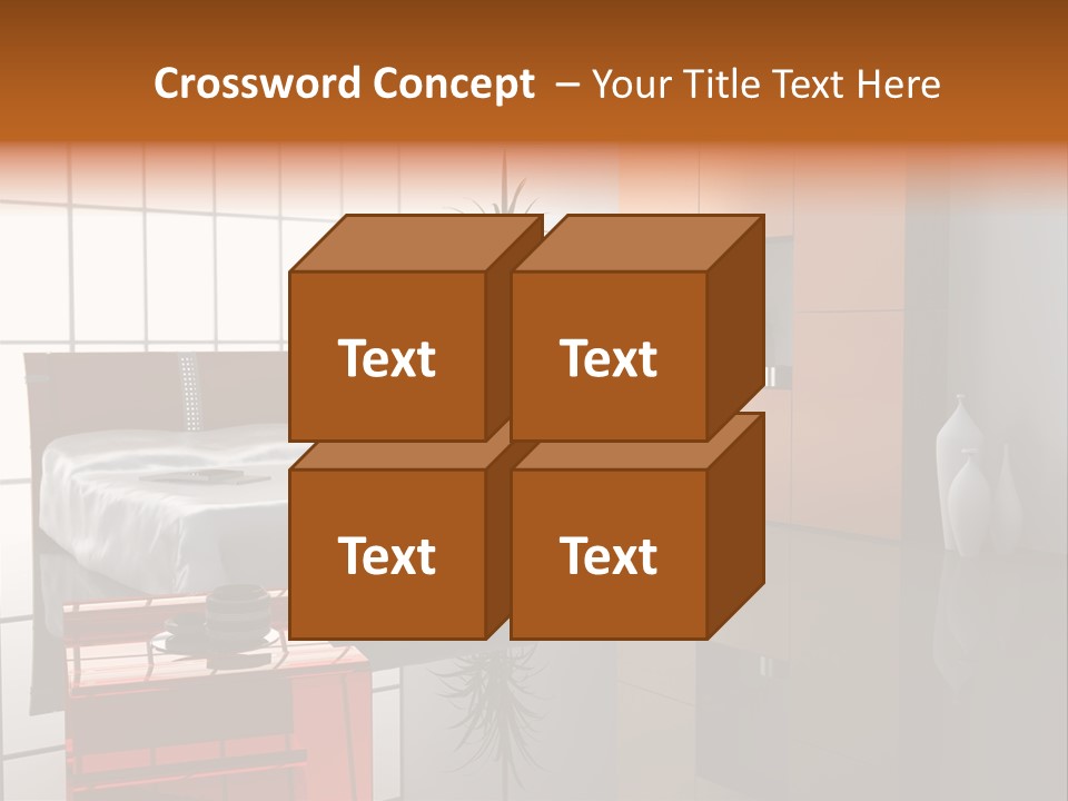 A Bedroom With A Bed And A Cabinet In It PowerPoint Template