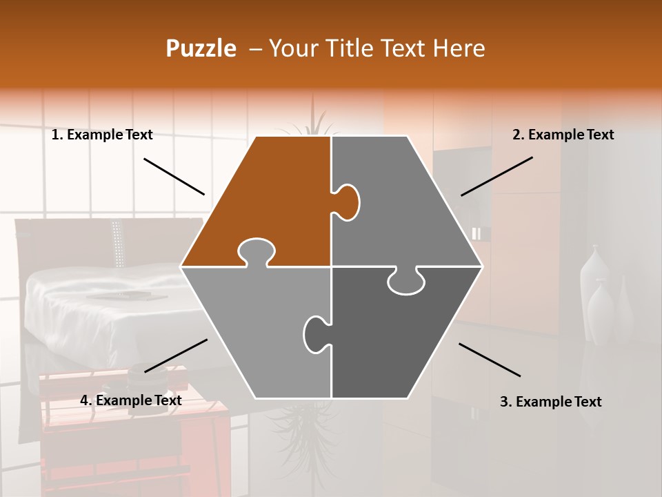 A Bedroom With A Bed And A Cabinet In It PowerPoint Template
