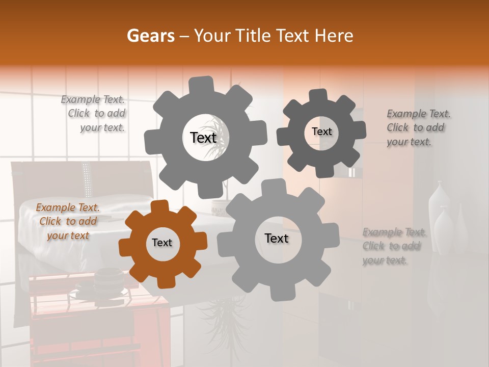 A Bedroom With A Bed And A Cabinet In It PowerPoint Template