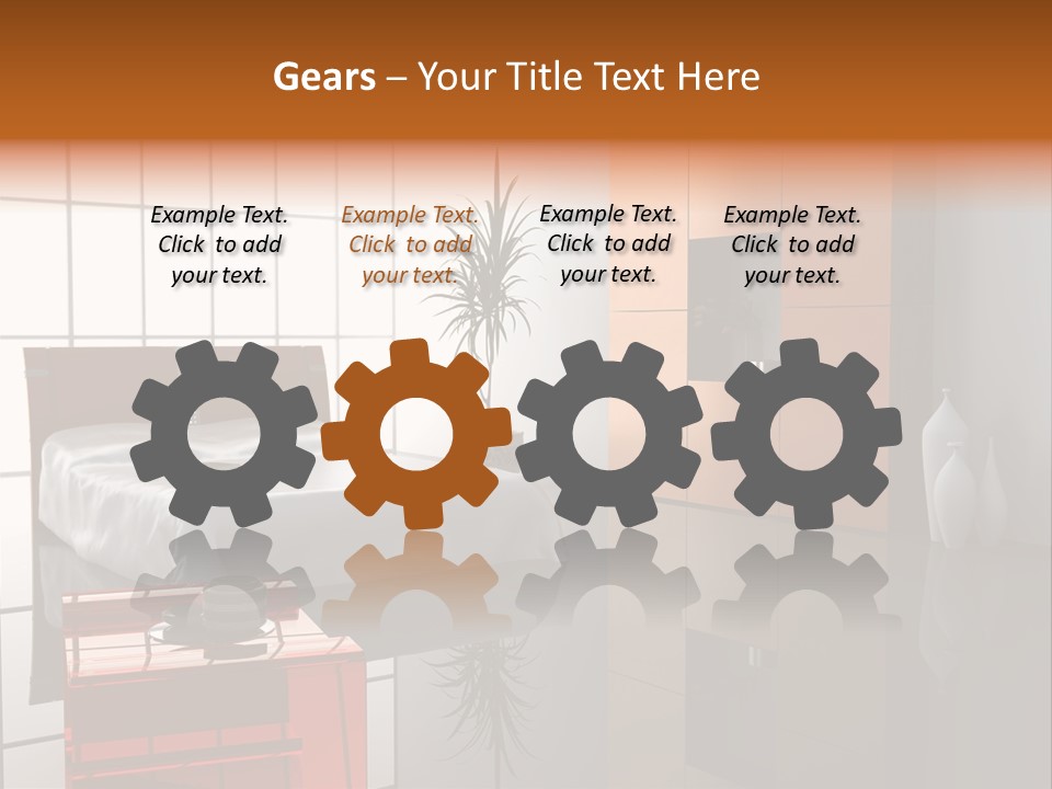 A Bedroom With A Bed And A Cabinet In It PowerPoint Template