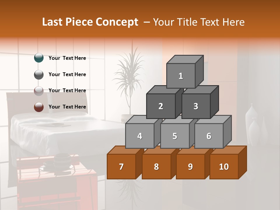 A Bedroom With A Bed And A Cabinet In It PowerPoint Template
