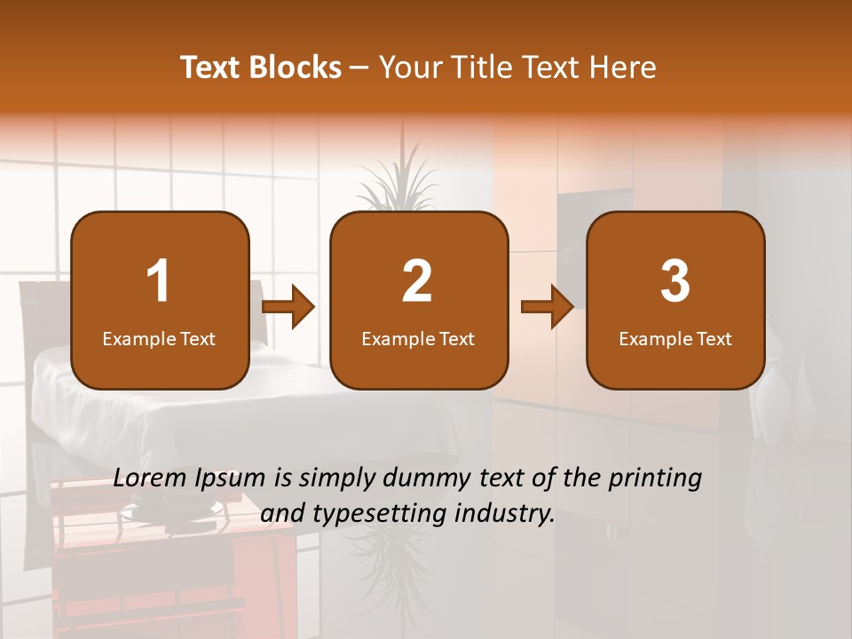 A Bedroom With A Bed And A Cabinet In It PowerPoint Template
