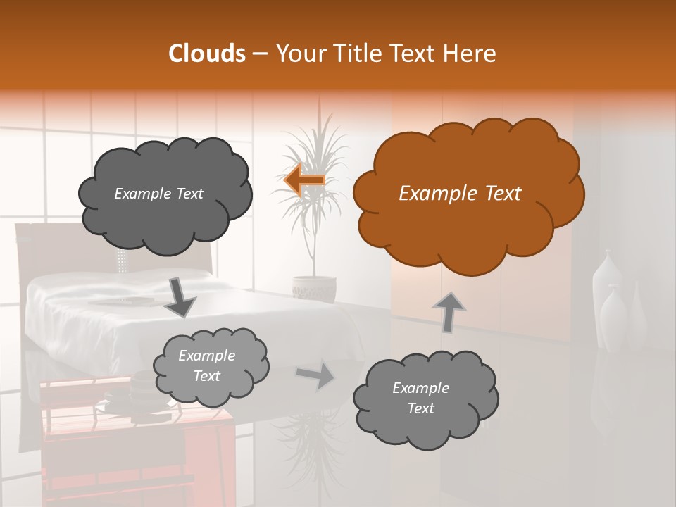 A Bedroom With A Bed And A Cabinet In It PowerPoint Template