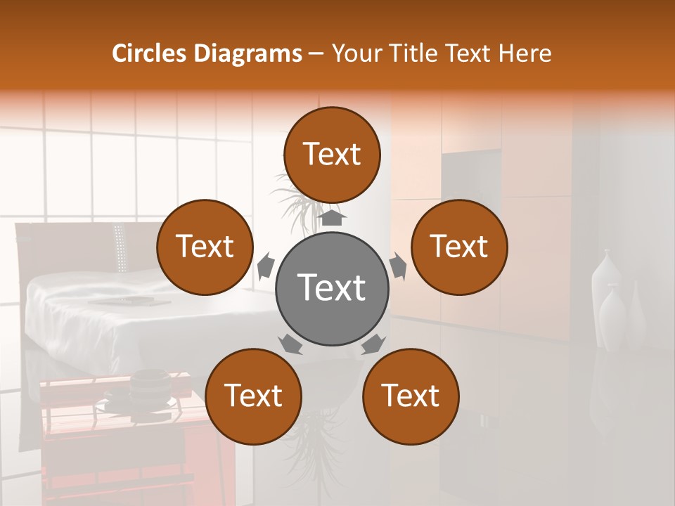 A Bedroom With A Bed And A Cabinet In It PowerPoint Template