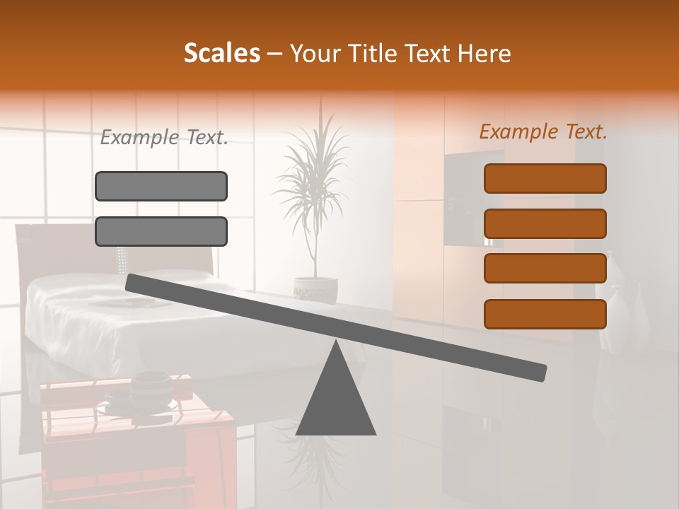 A Bedroom With A Bed And A Cabinet In It PowerPoint Template