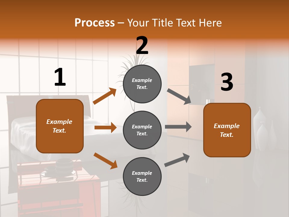 A Bedroom With A Bed And A Cabinet In It PowerPoint Template
