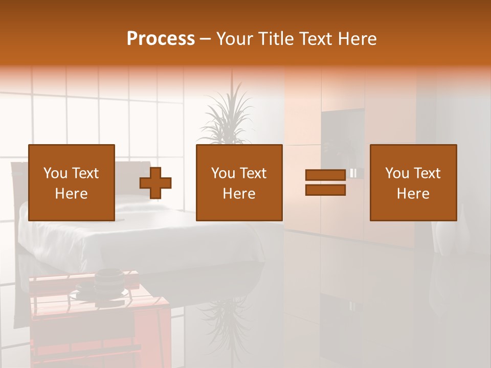A Bedroom With A Bed And A Cabinet In It PowerPoint Template