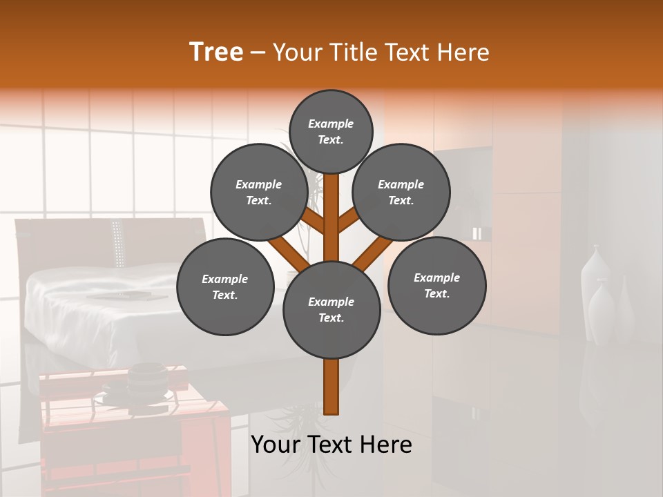 A Bedroom With A Bed And A Cabinet In It PowerPoint Template
