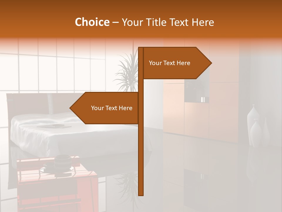 A Bedroom With A Bed And A Cabinet In It PowerPoint Template