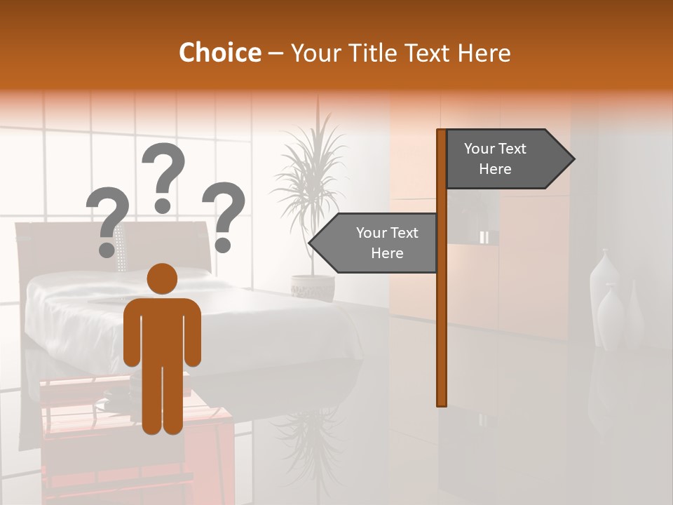 A Bedroom With A Bed And A Cabinet In It PowerPoint Template