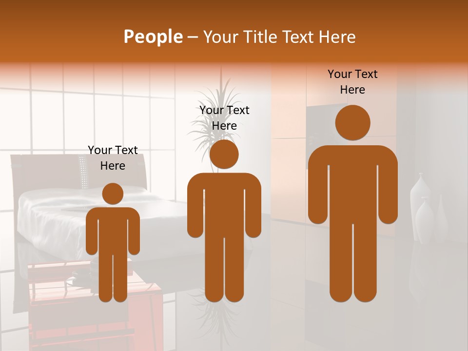 A Bedroom With A Bed And A Cabinet In It PowerPoint Template