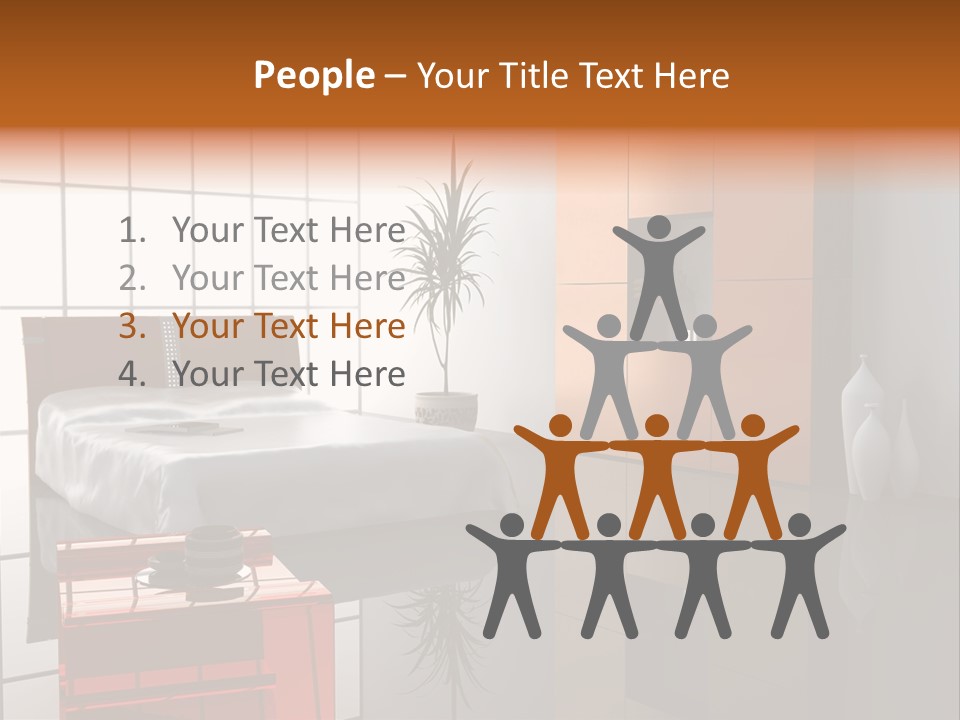 A Bedroom With A Bed And A Cabinet In It PowerPoint Template