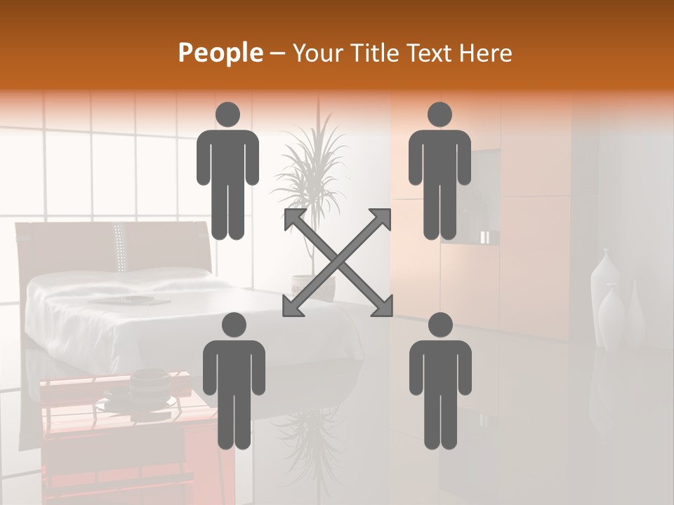 A Bedroom With A Bed And A Cabinet In It PowerPoint Template