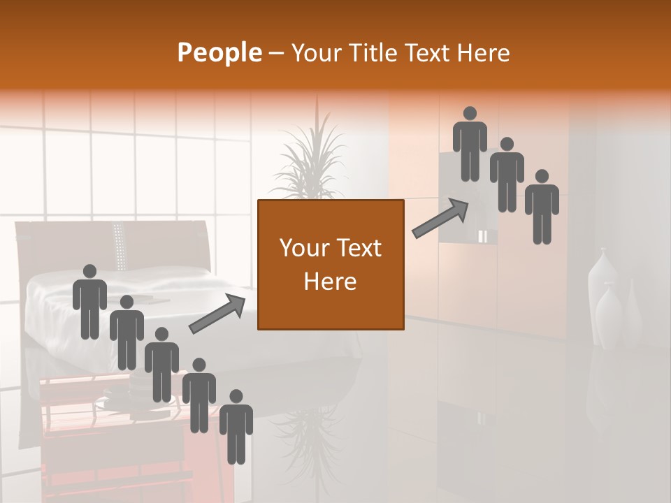 A Bedroom With A Bed And A Cabinet In It PowerPoint Template