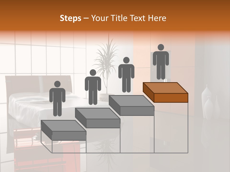 A Bedroom With A Bed And A Cabinet In It PowerPoint Template