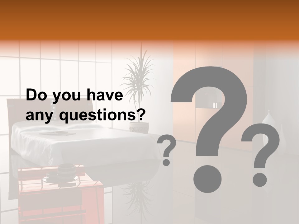 A Bedroom With A Bed And A Cabinet In It PowerPoint Template