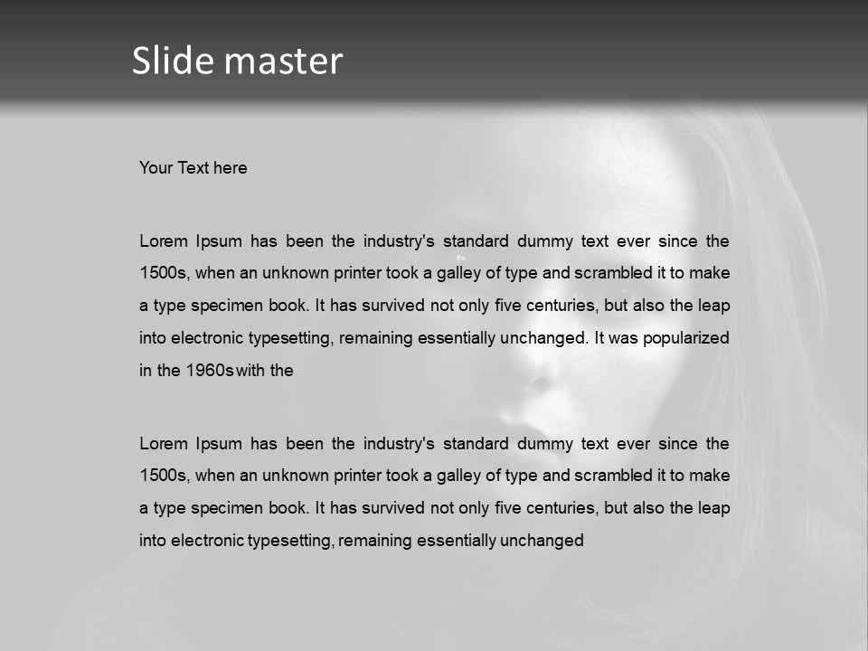 A Woman With Long Hair Is Looking At The Camera PowerPoint Template