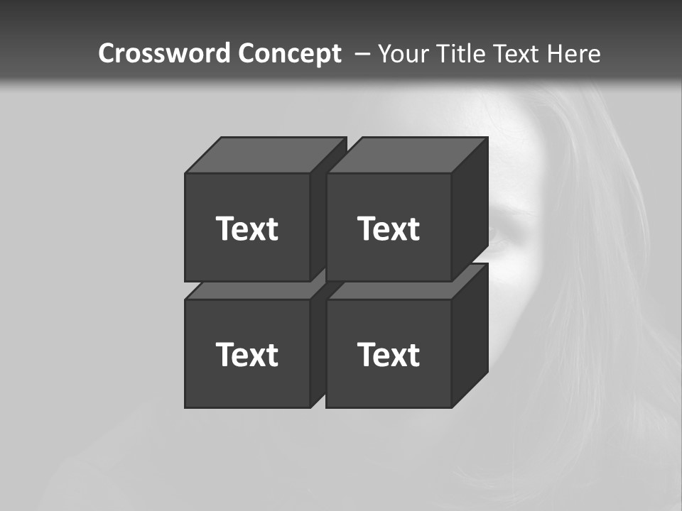 A Woman With Long Hair Is Looking At The Camera PowerPoint Template