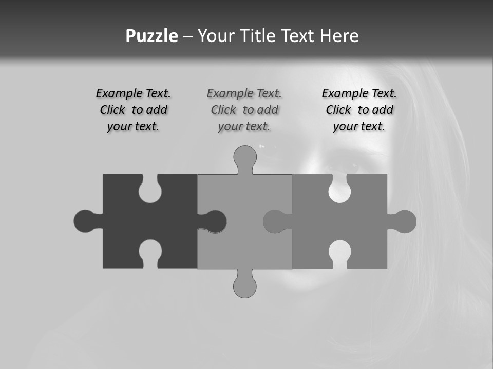 A Woman With Long Hair Is Looking At The Camera PowerPoint Template