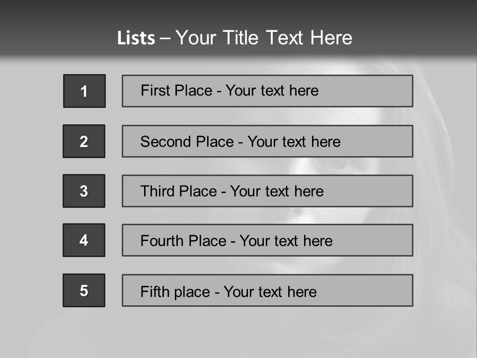 A Woman With Long Hair Is Looking At The Camera PowerPoint Template