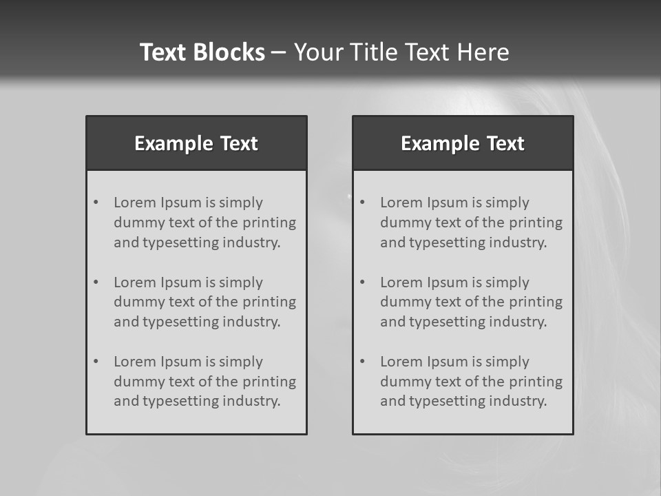 A Woman With Long Hair Is Looking At The Camera PowerPoint Template