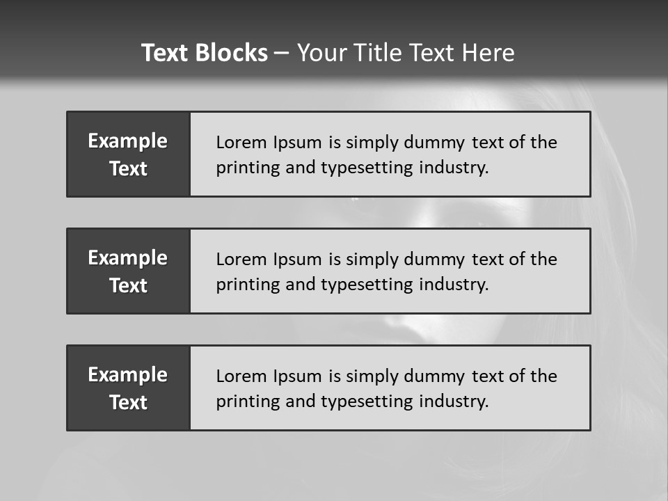 A Woman With Long Hair Is Looking At The Camera PowerPoint Template