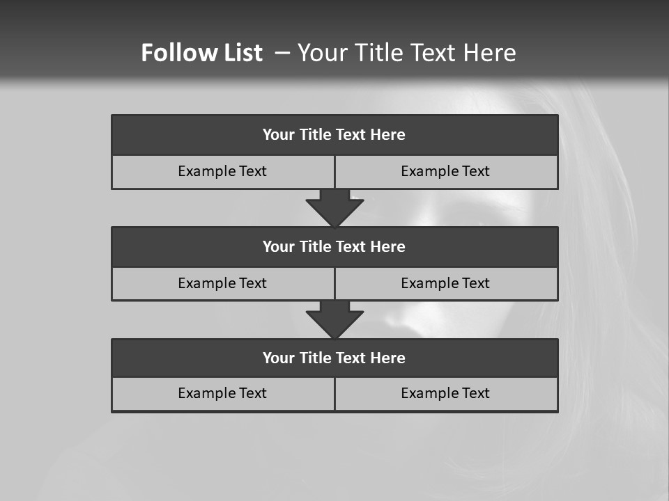 A Woman With Long Hair Is Looking At The Camera PowerPoint Template