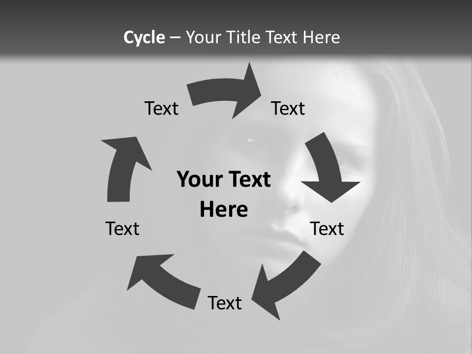 A Woman With Long Hair Is Looking At The Camera PowerPoint Template