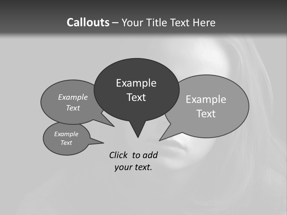 A Woman With Long Hair Is Looking At The Camera PowerPoint Template