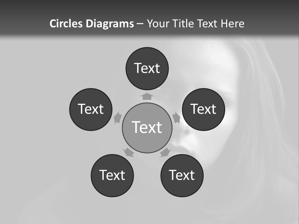 A Woman With Long Hair Is Looking At The Camera PowerPoint Template