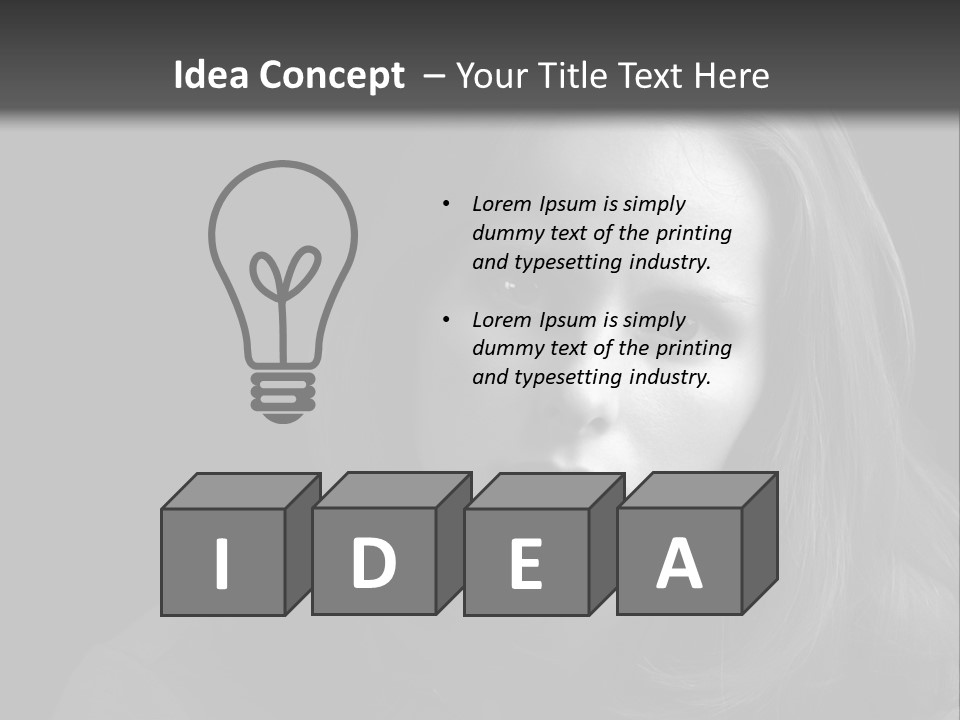 A Woman With Long Hair Is Looking At The Camera PowerPoint Template