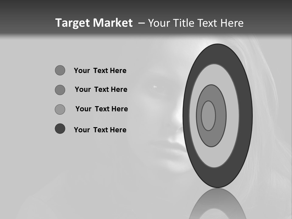 A Woman With Long Hair Is Looking At The Camera PowerPoint Template