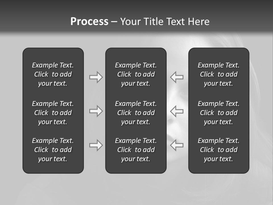 A Woman With Long Hair Is Looking At The Camera PowerPoint Template