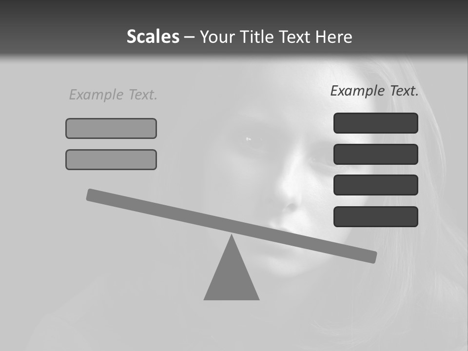 A Woman With Long Hair Is Looking At The Camera PowerPoint Template