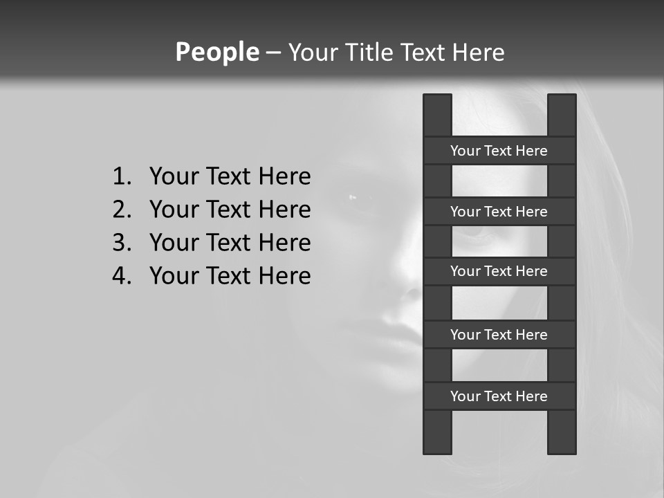 A Woman With Long Hair Is Looking At The Camera PowerPoint Template