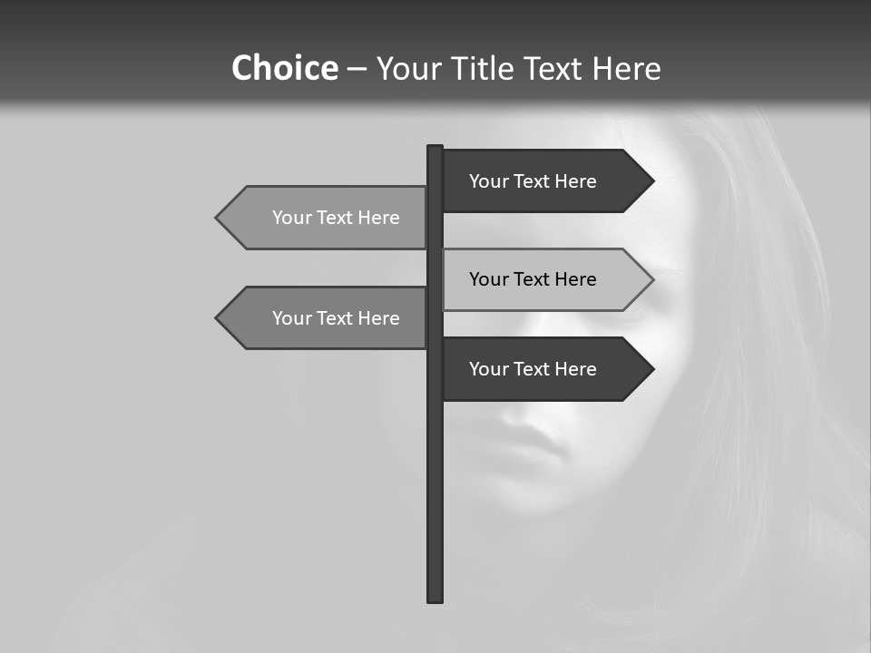 A Woman With Long Hair Is Looking At The Camera PowerPoint Template