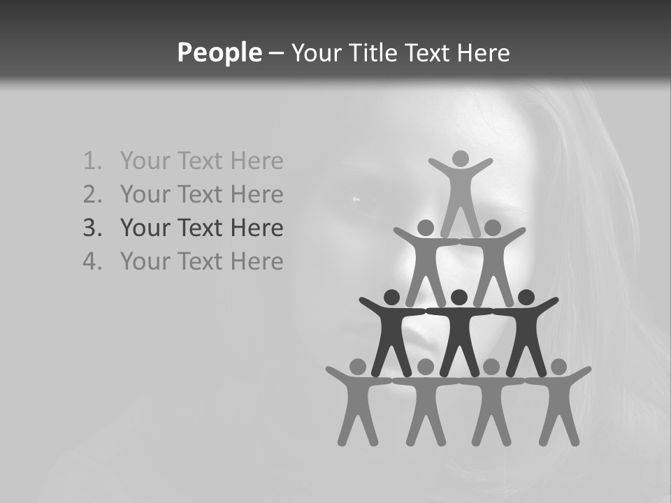 A Woman With Long Hair Is Looking At The Camera PowerPoint Template