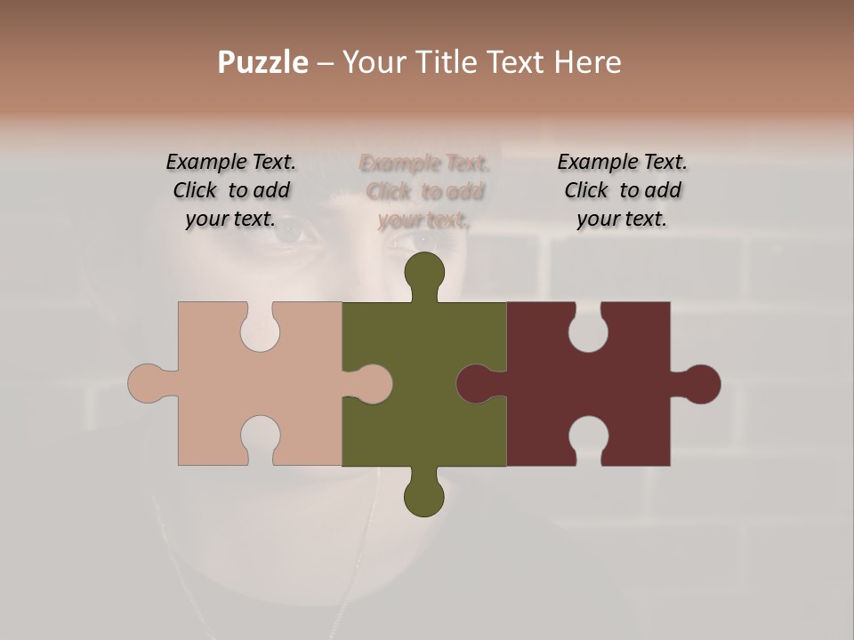 A Young Boy Is Looking At The Camera With A Brick Wall Behind Him PowerPoint Template